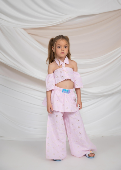 ΣΕΤ CROPPED PUFF-SLEEVE SHIRT WIDE LEG