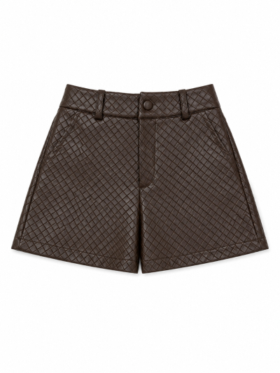 BROWN LEATHER SHORTS