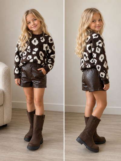 BROWN LEATHER SHORTS